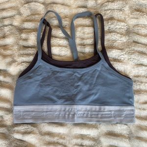 Fabletics Sports Bra Double Layered Blue Purple Large